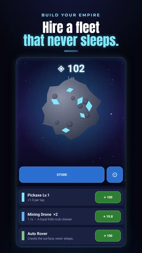 Drone fleet orbiting and mining