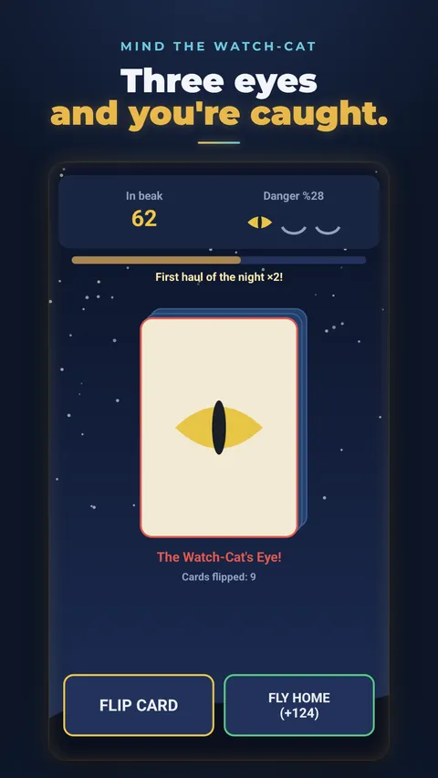 Danger — a watch-cat eye appears
