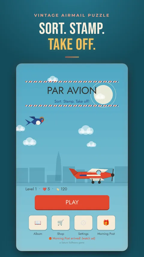 Par Avion hook: vintage airmail hangar