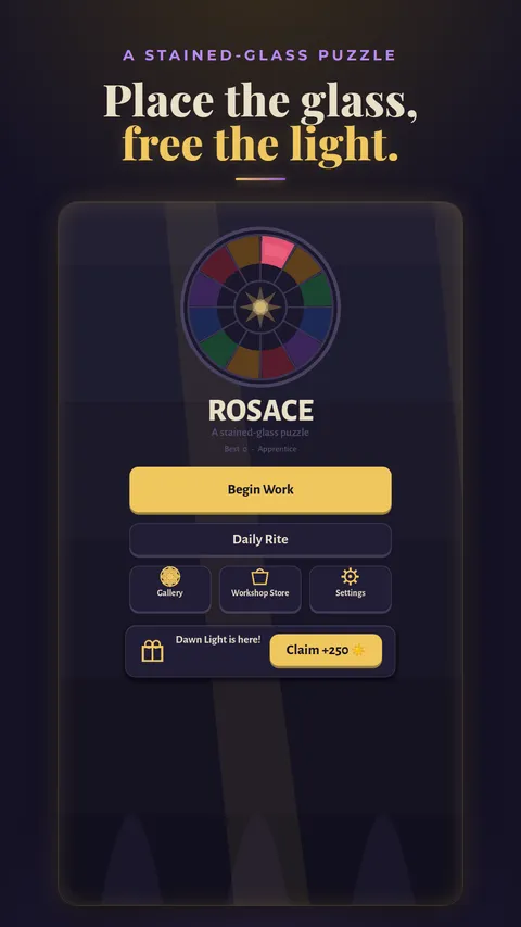 Rosace hook: glowing stained-glass rose window