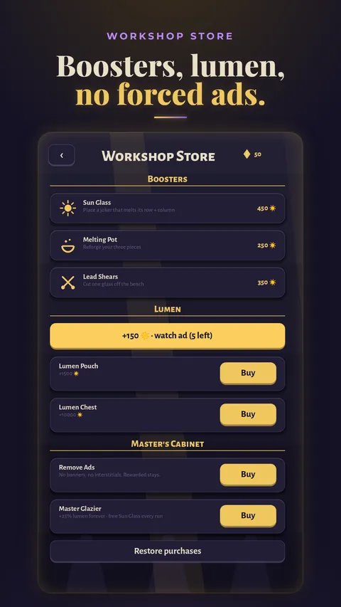 The Lumen shop