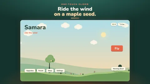 Samara hook: maple seed gliding at dawn